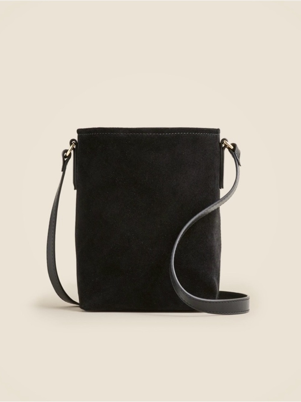 J. Crew Black Suede Mini Bucket Crossbody Bag